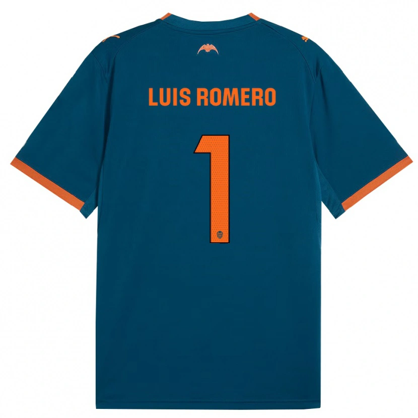 Danxen Homme Maillot Luis Romero #1 Bleu Acier Orange Tenues Extérieur 2026/27 T-Shirt