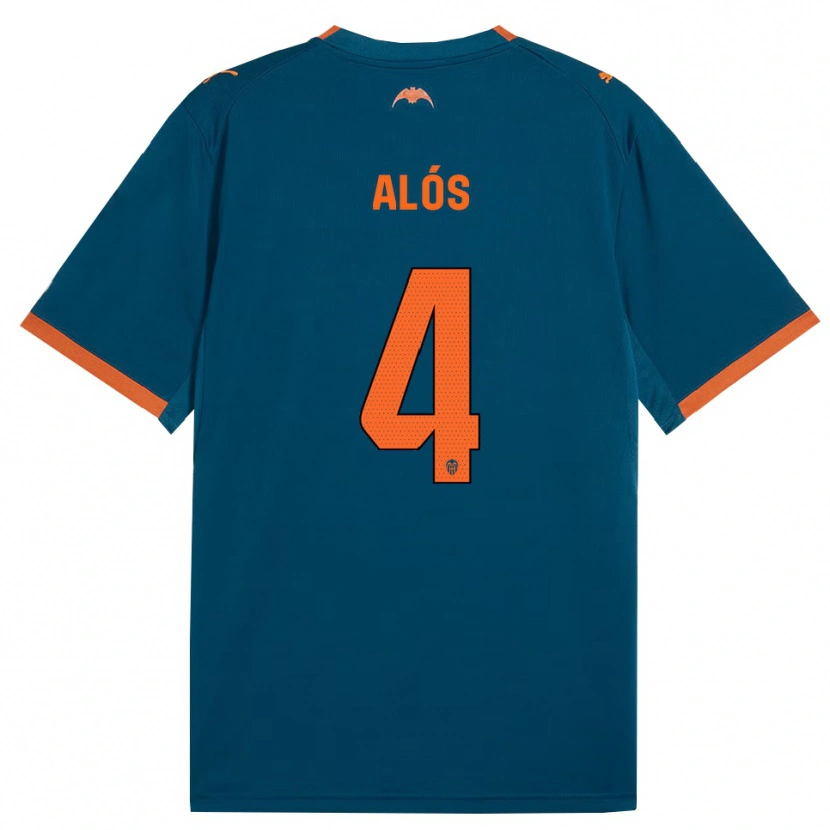 Danxen Homme Maillot Carlos Alós #4 Bleu Acier Orange Tenues Extérieur 2026/27 T-Shirt