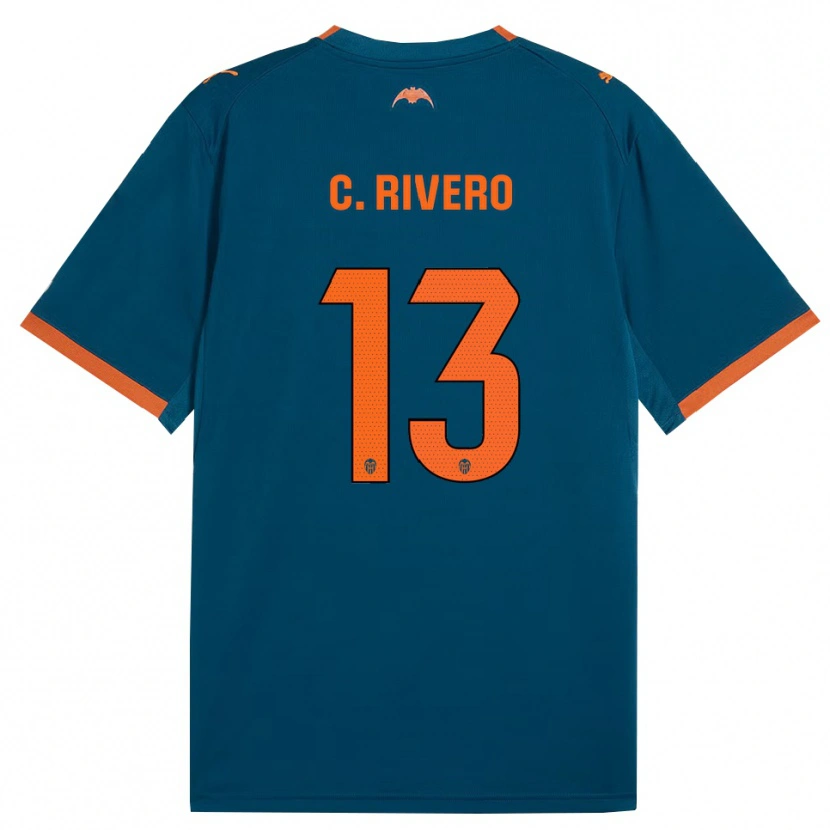 Danxen Homme Maillot Cristian Rivero #13 Bleu Acier Orange Tenues Extérieur 2026/27 T-Shirt