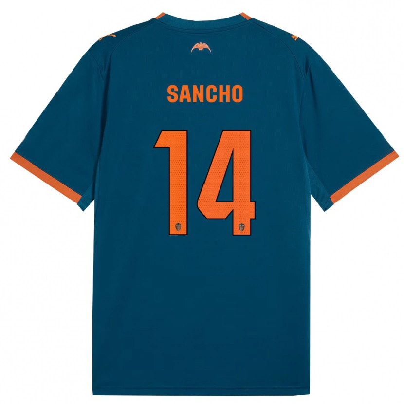 Danxen Homme Maillot Pauleta Sancho #14 Bleu Acier Orange Tenues Extérieur 2026/27 T-Shirt