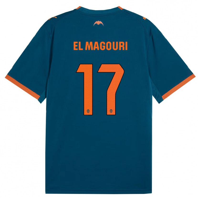 Danxen Homme Maillot Anas El Magouri #17 Bleu Acier Orange Tenues Extérieur 2026/27 T-Shirt