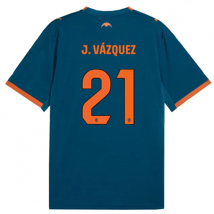 Danxen Homme Maillot Jesús Vázquez #21 Bleu Acier Orange Tenues Extérieur 2026/27 T-Shirt