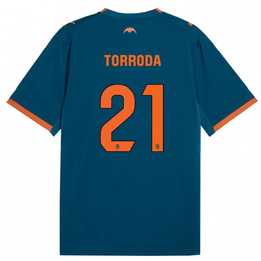 Danxen Homme Maillot Anna Torroda #21 Bleu Acier Orange Tenues Extérieur 2026/27 T-Shirt