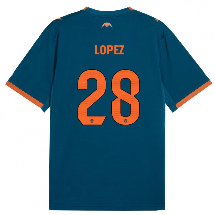 Danxen Homme Maillot Saray Lopez #28 Bleu Acier Orange Tenues Extérieur 2026/27 T-Shirt