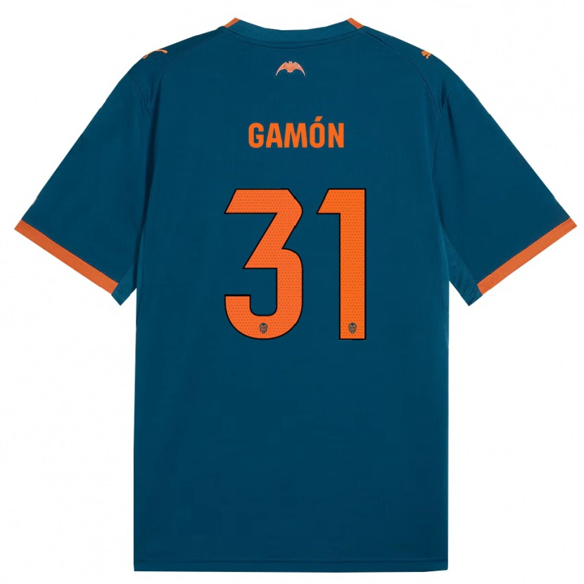 Danxen Homme Maillot Rodrigo Gamón #31 Bleu Acier Orange Tenues Extérieur 2026/27 T-Shirt