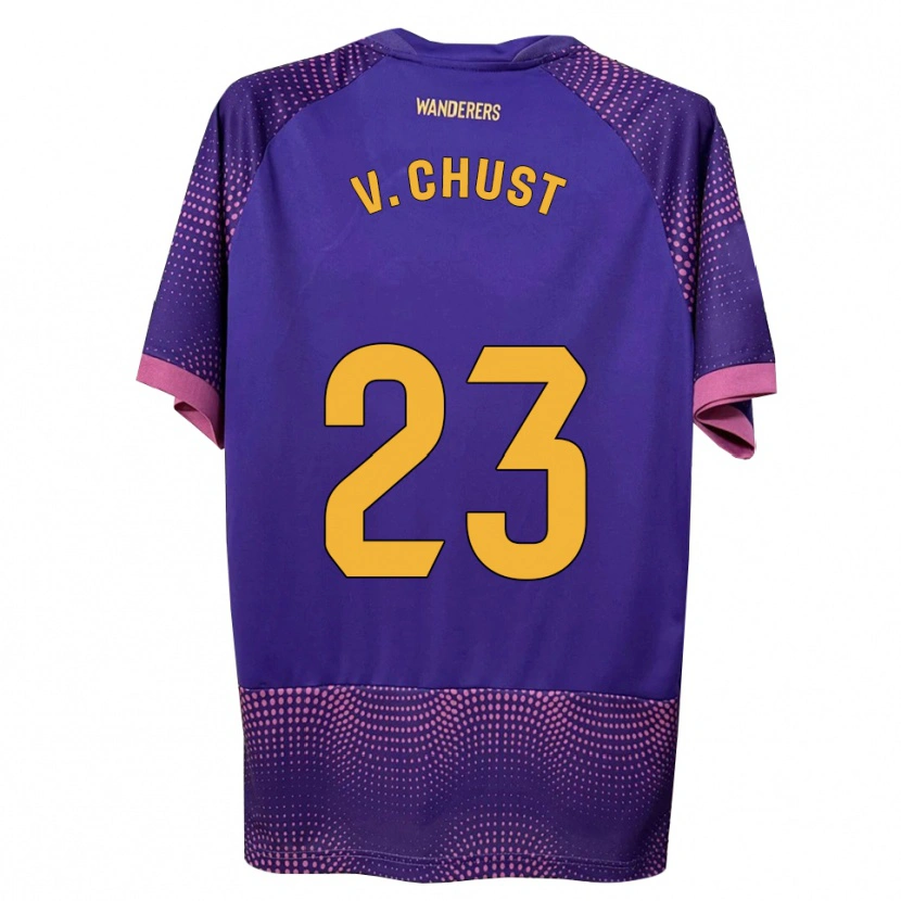 Danxen Homme Maillot Víctor Chust #23 Violet Blanc Rose Tenues Extérieur 2026/27 T-Shirt