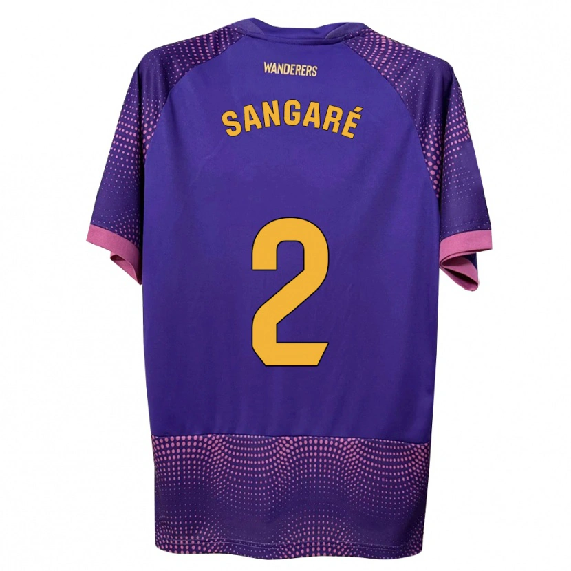 Danxen Homme Maillot Buba Sangaré #2 Violet Blanc Rose Tenues Extérieur 2026/27 T-Shirt