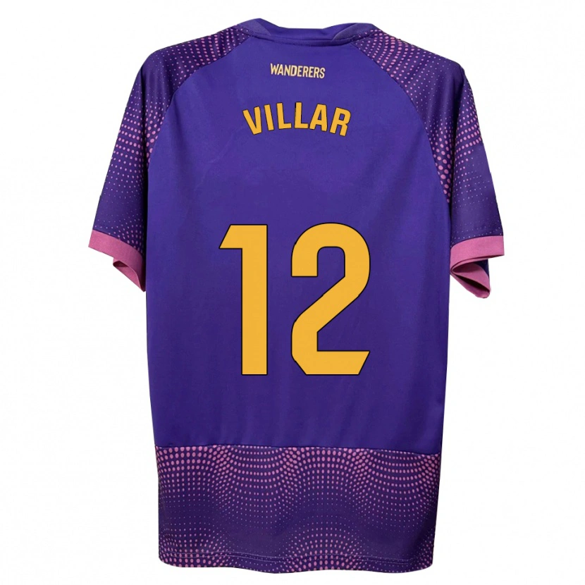 Danxen Homme Maillot Gonzalo Villar #12 Violet Blanc Rose Tenues Extérieur 2026/27 T-Shirt