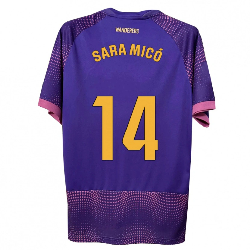 Danxen Homme Maillot Sara Micó #14 Violet Blanc Rose Tenues Extérieur 2026/27 T-Shirt