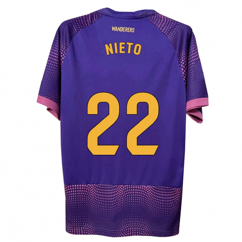 Danxen Homme Maillot Dani Nieto #22 Violet Blanc Rose Tenues Extérieur 2026/27 T-Shirt