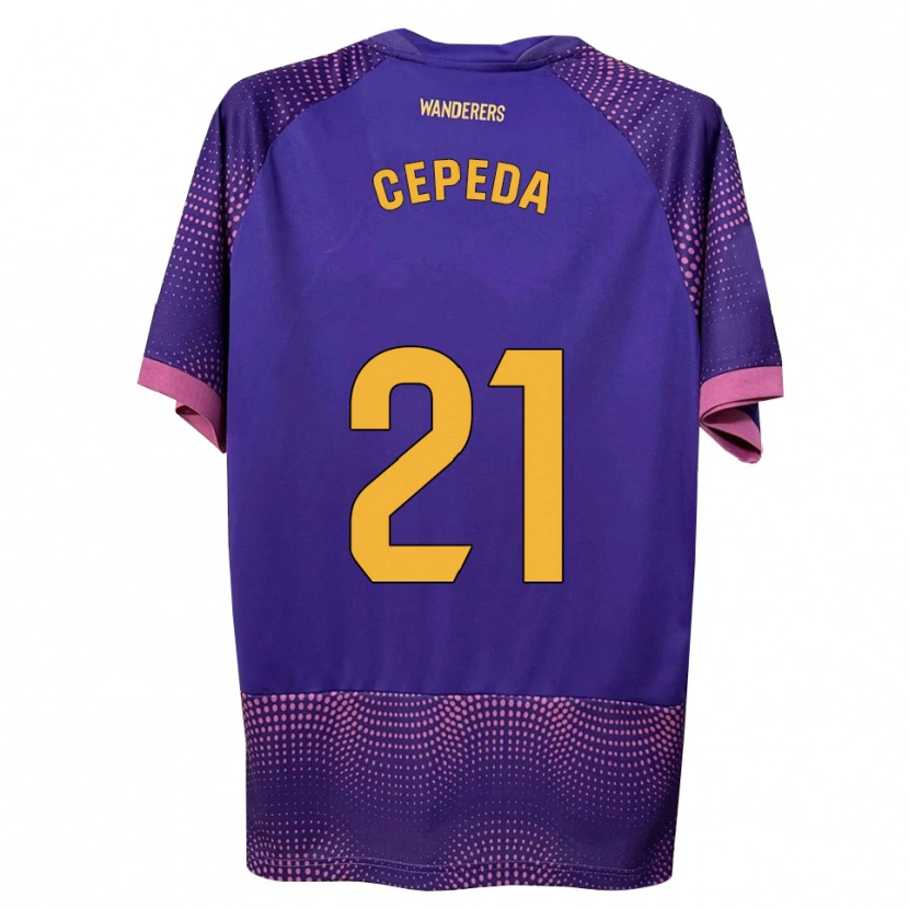 Danxen Homme Maillot Lucas Cepeda #21 Violet Blanc Rose Tenues Extérieur 2026/27 T-Shirt