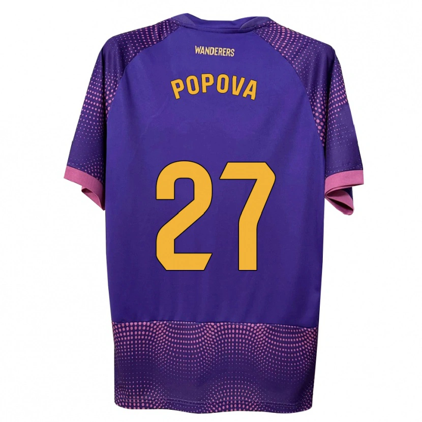 Danxen Homme Maillot Ángela Popova Fedorova #27 Violet Blanc Rose Tenues Extérieur 2026/27 T-Shirt