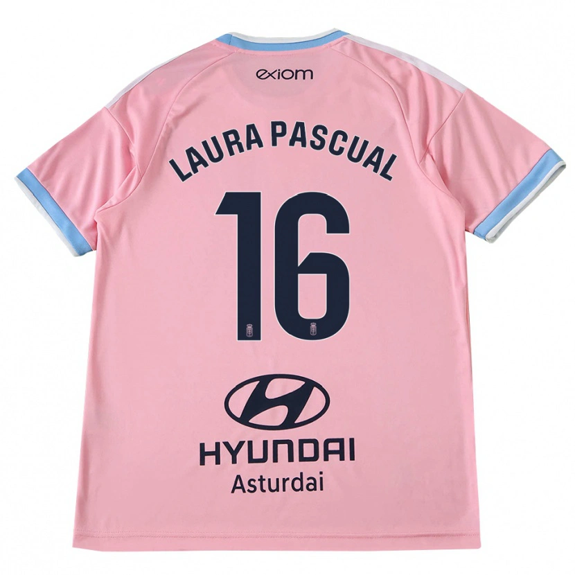 Danxen Homme Maillot Laura Pascual #16 Bleu Barbeau Rose Tenues Extérieur 2026/27 T-Shirt
