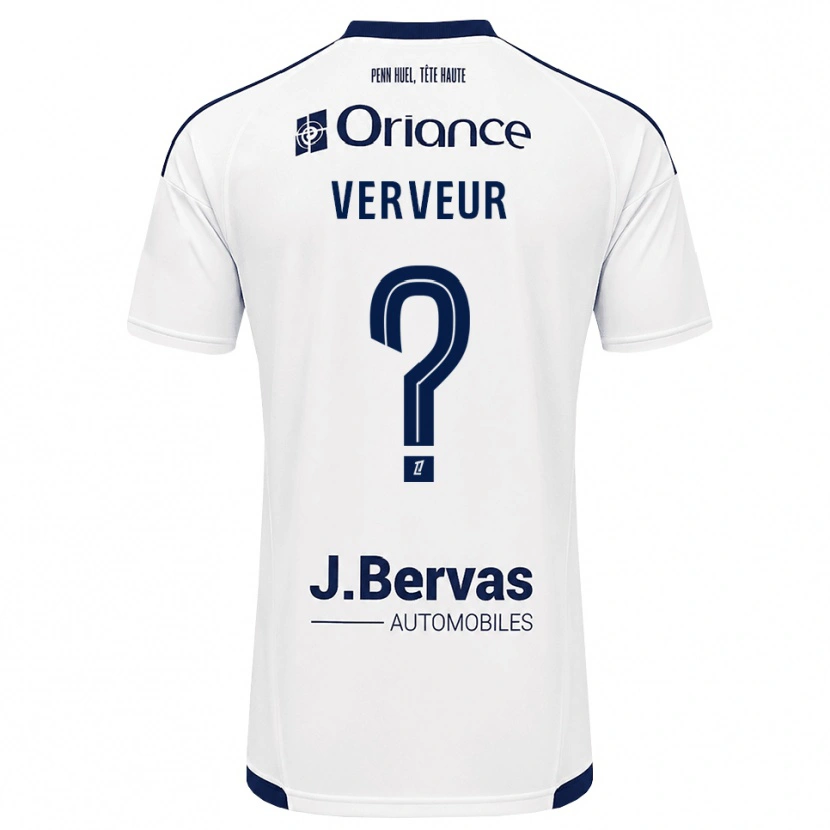Danxen Homme Maillot Titouan Verveur #0 Bleu Marine Blanc Tenues Extérieur 2026/27 T-Shirt