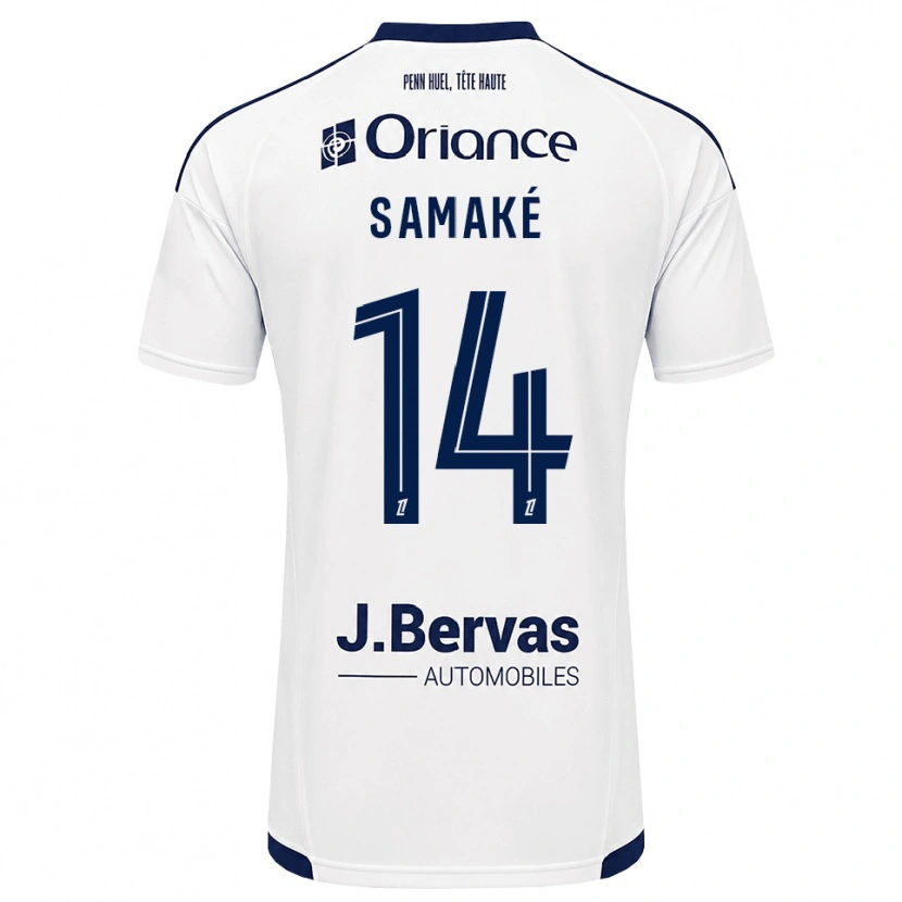 Danxen Homme Maillot Abdoul Samaké #14 Bleu Marine Blanc Tenues Extérieur 2026/27 T-Shirt