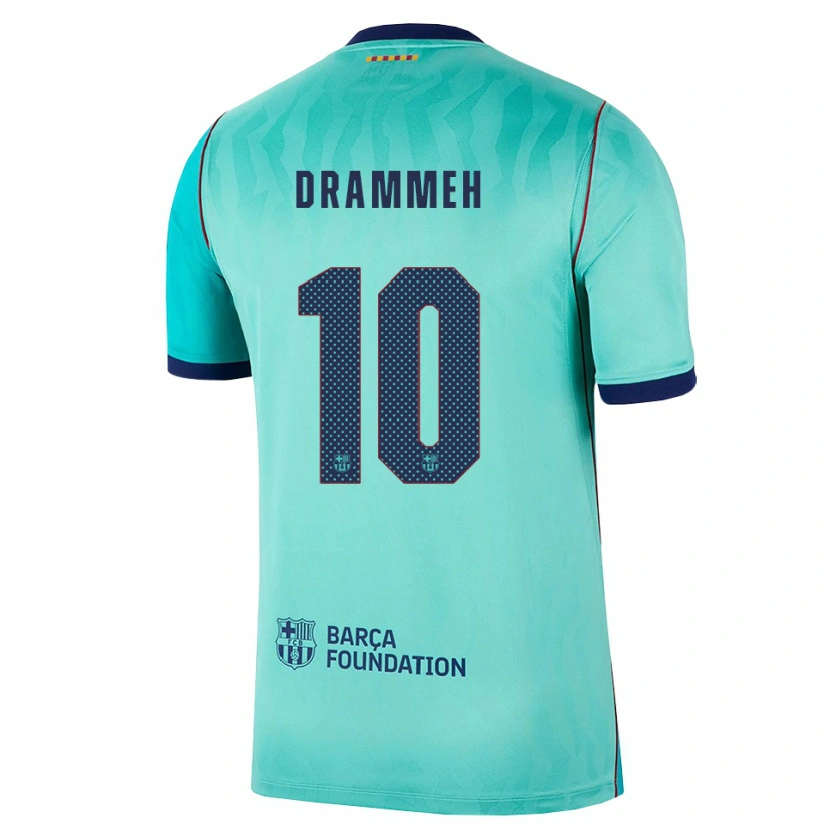 Danxen Homme Maillot Alieu Drammeh #10 Aqua Turquoise Foncée Bleu Royal Troisieme 2026/27 T-Shirt