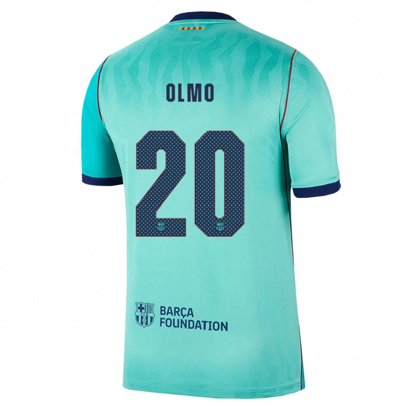Danxen Homme Maillot Dani Olmo #20 Aqua Turquoise Foncée Bleu Royal Troisieme 2026/27 T-Shirt