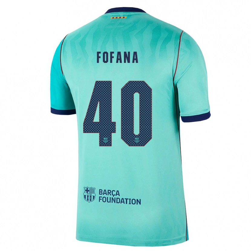 Danxen Homme Maillot Nuhu Fofana #40 Aqua Turquoise Foncée Bleu Royal Troisieme 2026/27 T-Shirt