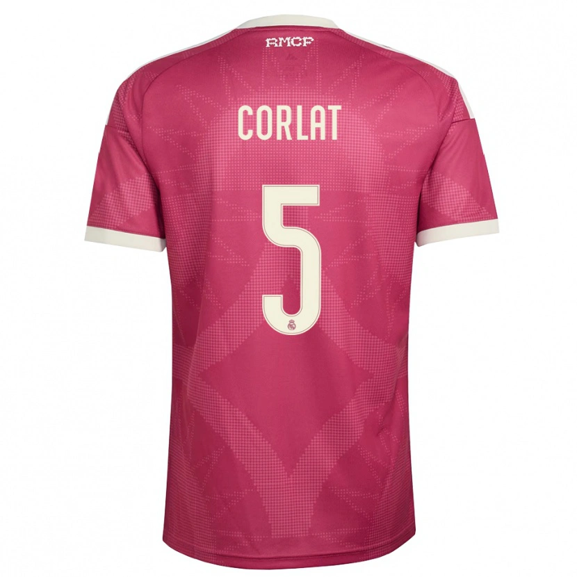 Danxen Homme Maillot Edu Corlat #5 Rouge Violet Pâle Blanc Troisieme 2026/27 T-Shirt