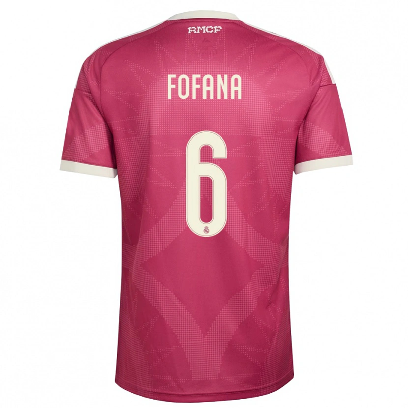 Danxen Homme Maillot Cherif Fofana #6 Rouge Violet Pâle Blanc Troisieme 2026/27 T-Shirt