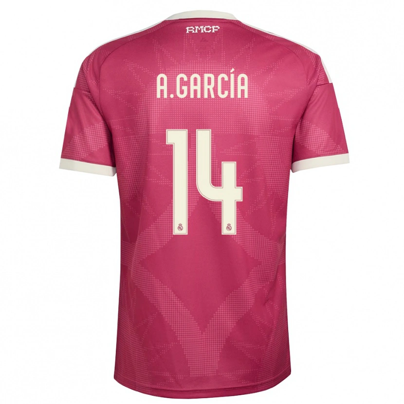 Danxen Homme Maillot Aimar García #14 Rouge Violet Pâle Blanc Troisieme 2026/27 T-Shirt