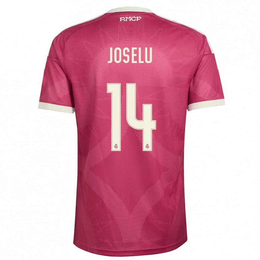 Danxen Homme Maillot Joselu #14 Rouge Violet Pâle Blanc Troisieme 2026/27 T-Shirt