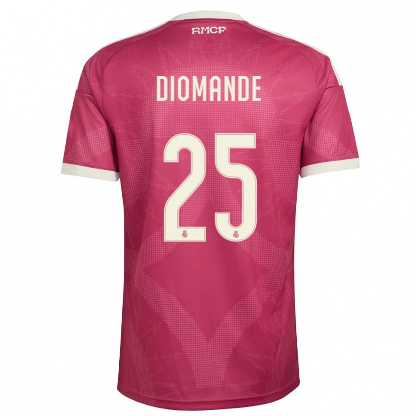 Danxen Homme Maillot Yan Diomande #25 Rouge Violet Pâle Blanc Troisieme 2026/27 T-Shirt
