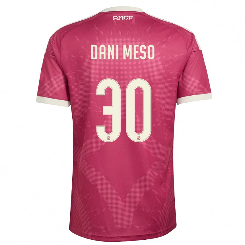 Danxen Homme Maillot Daniel Mesonero #30 Rouge Violet Pâle Blanc Troisieme 2026/27 T-Shirt