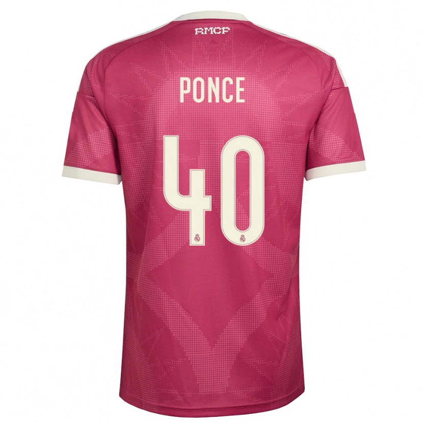 Danxen Homme Maillot Guille Ponce #40 Rouge Violet Pâle Blanc Troisieme 2026/27 T-Shirt