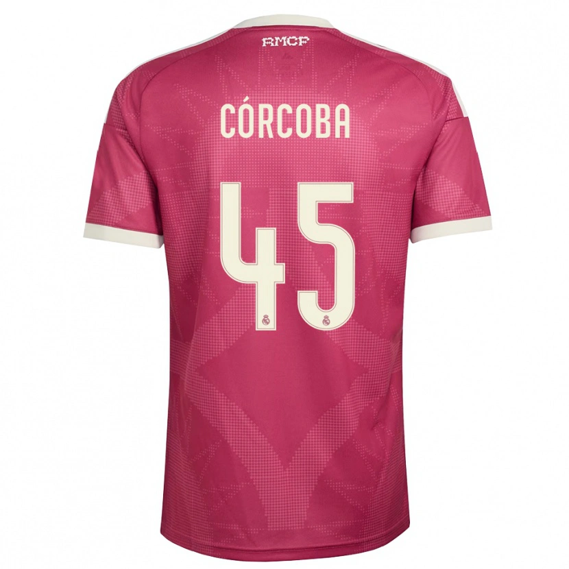 Danxen Homme Maillot Andrés Córcoba #45 Rouge Violet Pâle Blanc Troisieme 2026/27 T-Shirt