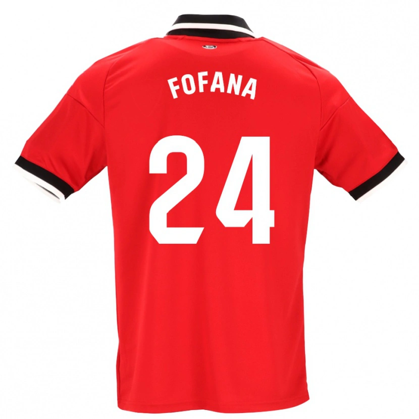 Danxen Homme Maillot Youssouf Fofana #24 Noir Blanc Rouge Tenues Extérieur 2026/27 T-Shirt