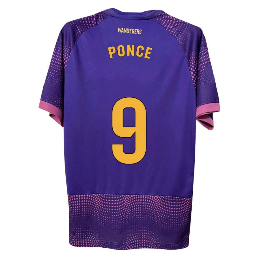 Danxen Femme Maillot Ezequiel Ponce #9 Violet Blanc Rose Tenues Extérieur 2026/27 T-Shirt