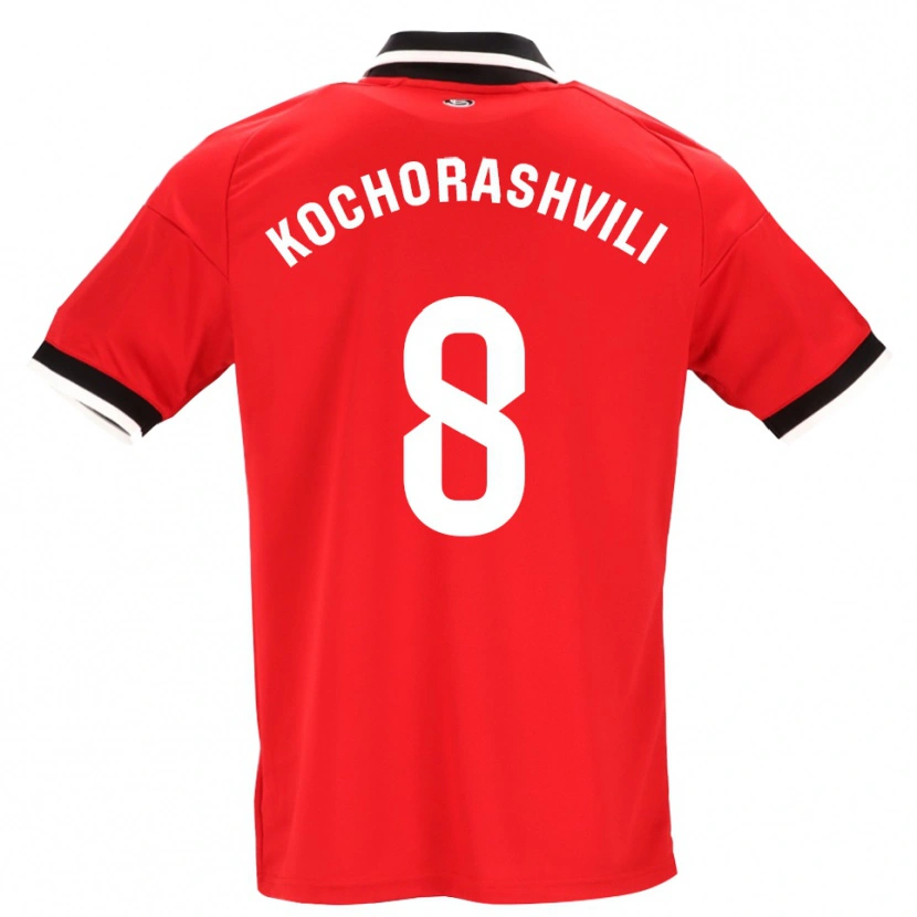 Danxen Femme Maillot Giorgi Kochorashvili #8 Noir Blanc Rouge Tenues Extérieur 2026/27 T-Shirt