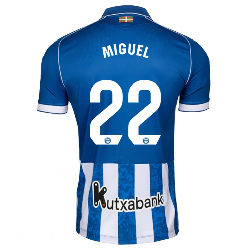 Danxen Femme Maillot Miguel Rodríguez #22 Bleu Blanc Noir Tenues Domicile 2026/27 T-Shirt