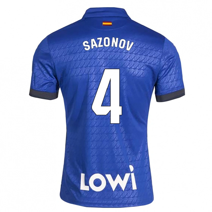 Danxen Femme Maillot Saba Sazonov #4 Bleu Blanc Noir Tenues Domicile 2026/27 T-Shirt