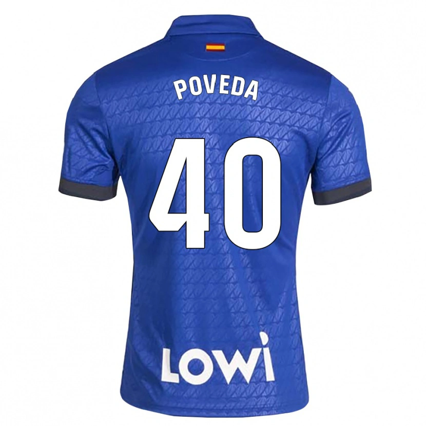 Danxen Femme Maillot Pedro Poveda #40 Bleu Blanc Noir Tenues Domicile 2026/27 T-Shirt