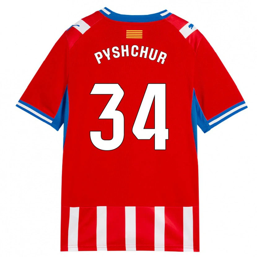 Danxen Femme Maillot Oleksandr Pyshchur #34 Rouge Blanc Bleu Ciel Tenues Domicile 2026/27 T-Shirt
