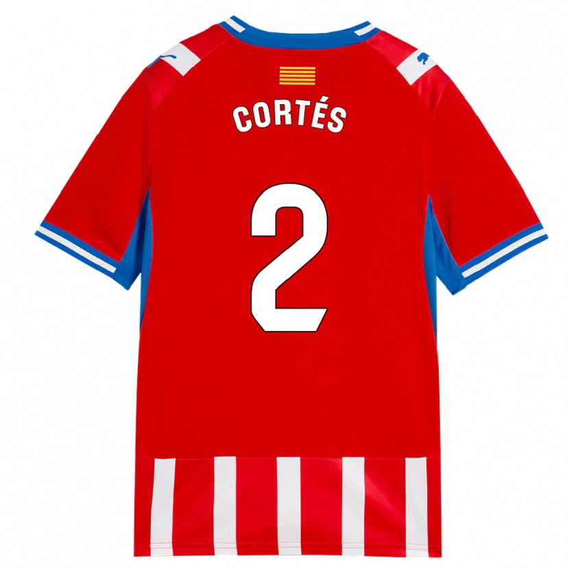 Danxen Femme Maillot Sergio Cortés #2 Rouge Blanc Bleu Ciel Tenues Domicile 2026/27 T-Shirt