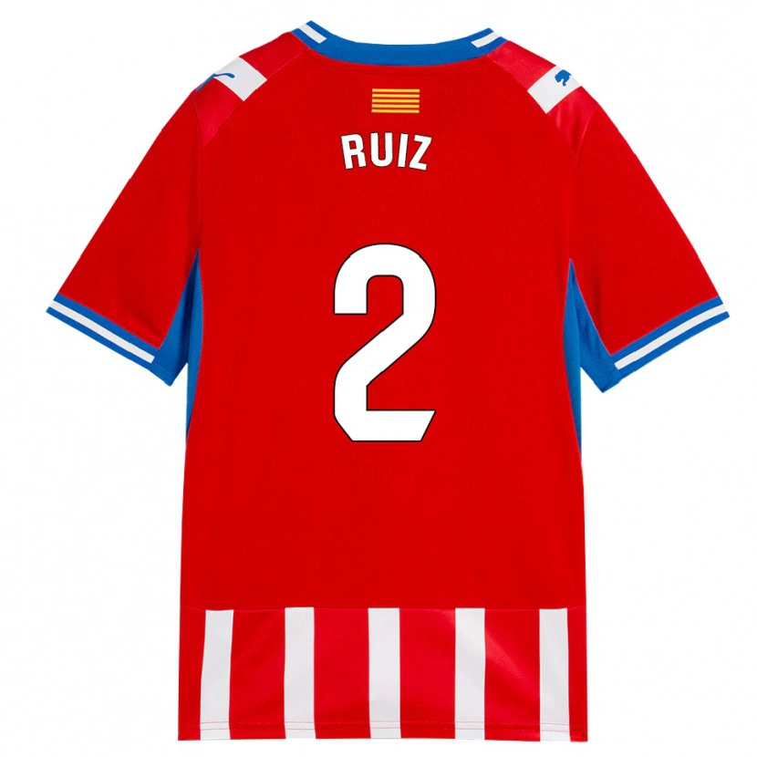 Danxen Femme Maillot Ferran Ruiz #2 Rouge Blanc Bleu Ciel Tenues Domicile 2026/27 T-Shirt