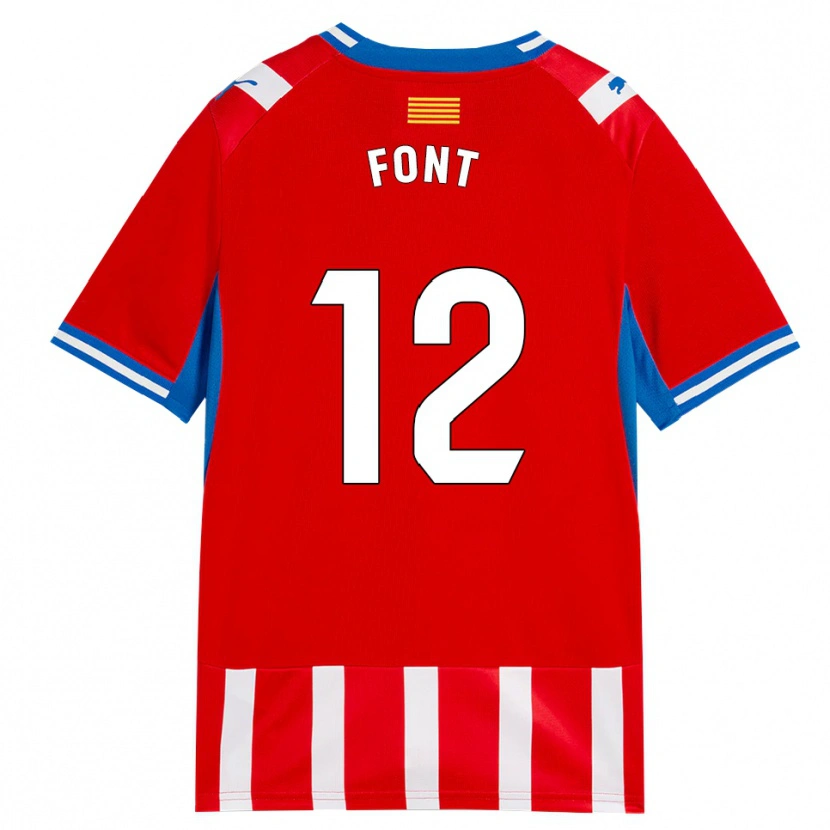 Danxen Femme Maillot Jordi Font #12 Rouge Blanc Bleu Ciel Tenues Domicile 2026/27 T-Shirt