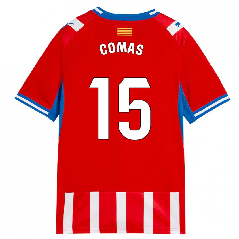 Danxen Femme Maillot Oriol Comas #15 Rouge Blanc Bleu Ciel Tenues Domicile 2026/27 T-Shirt