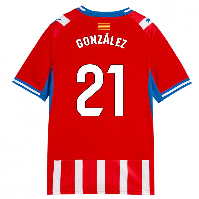 Danxen Femme Maillot Mario González #21 Rouge Blanc Bleu Ciel Tenues Domicile 2026/27 T-Shirt
