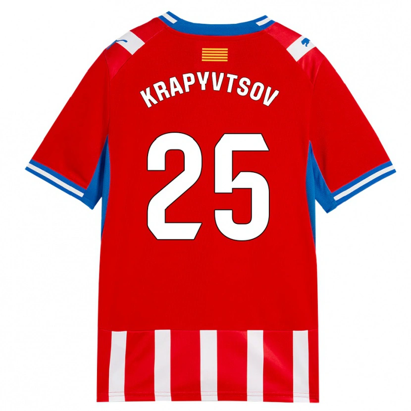 Danxen Femme Maillot Vladyslav Krapyvtsov #25 Rouge Blanc Bleu Ciel Tenues Domicile 2026/27 T-Shirt