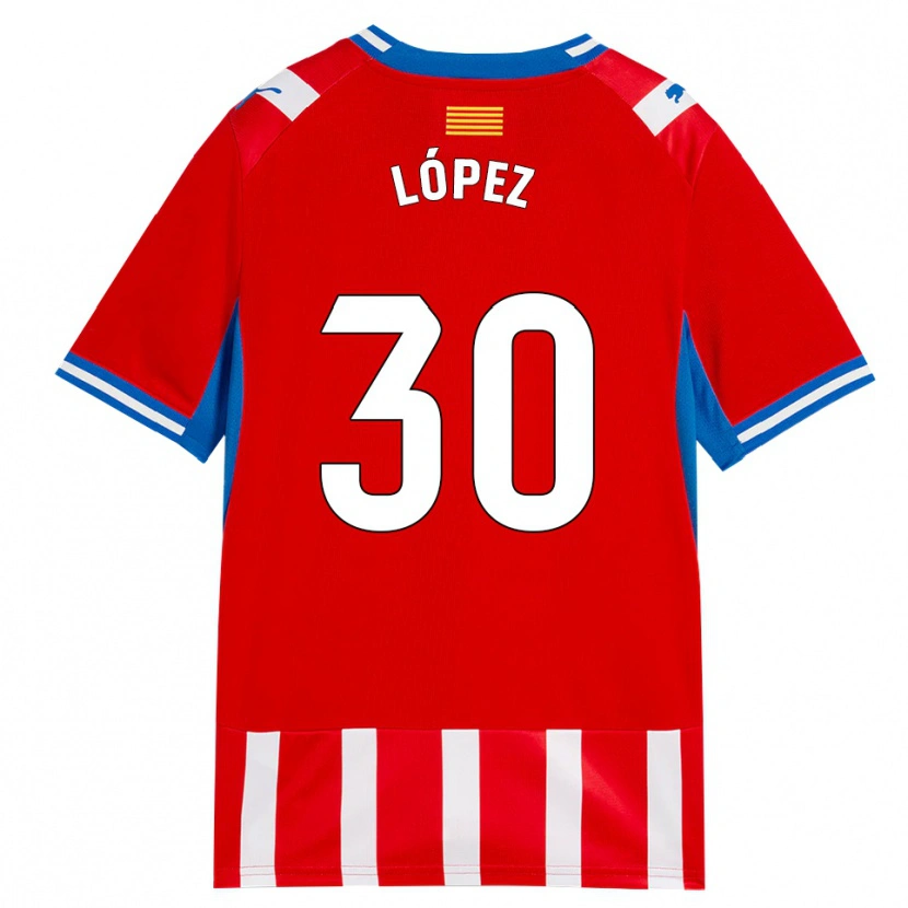 Danxen Femme Maillot Pau López #30 Rouge Blanc Bleu Ciel Tenues Domicile 2026/27 T-Shirt