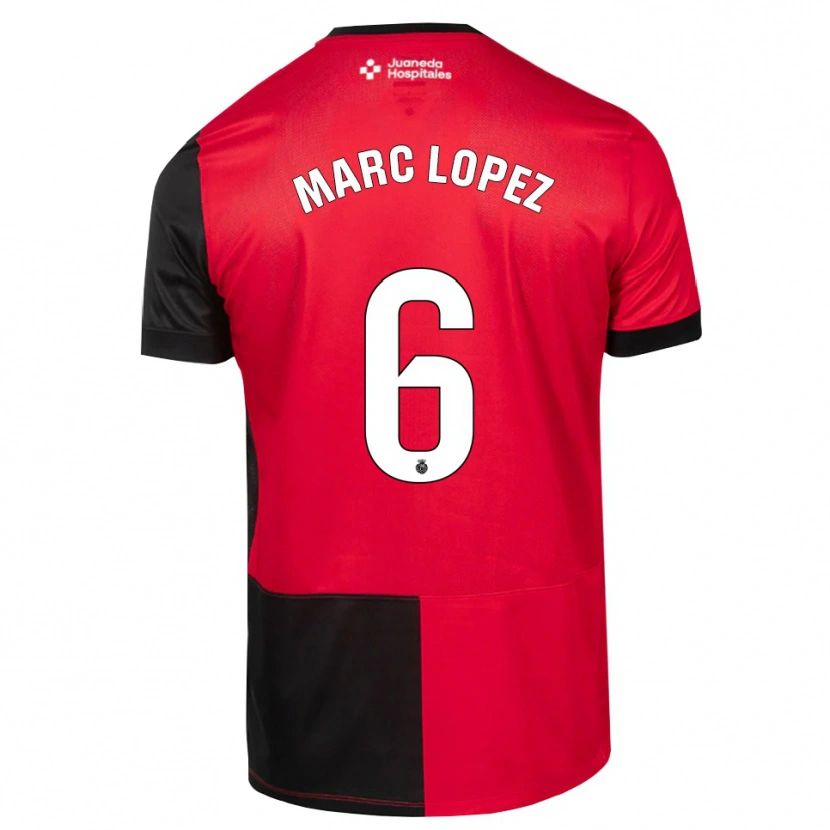 Danxen Femme Maillot Marc López #6 Noir Rouge Blanc Tenues Domicile 2026/27 T-Shirt