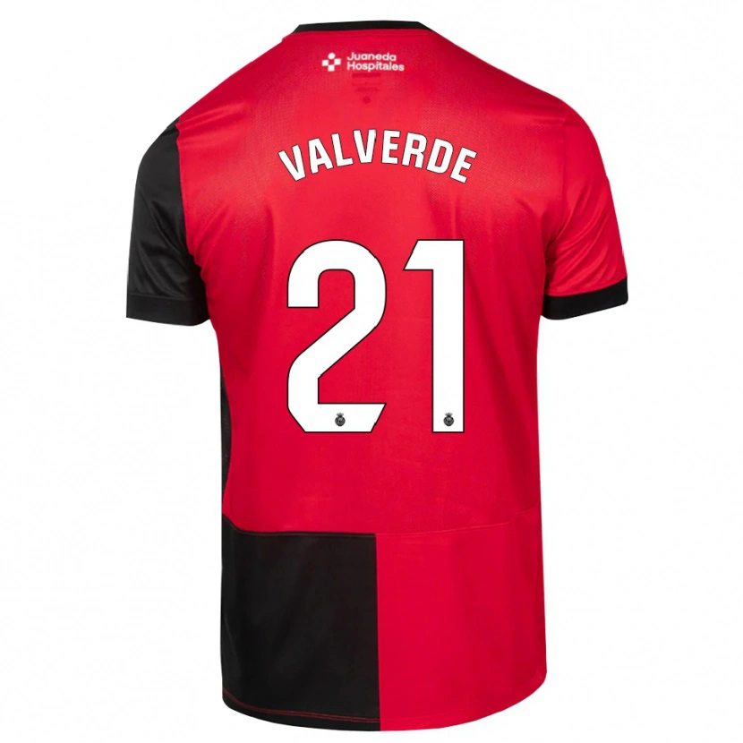 Danxen Femme Maillot David Valverde #21 Noir Rouge Blanc Tenues Domicile 2026/27 T-Shirt
