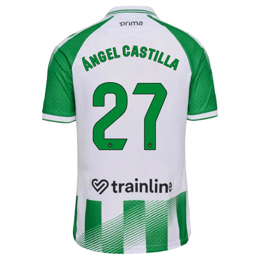Danxen Femme Maillot Miguel Ángel Castilla #27 Vert Clair Noir Blanc Tenues Domicile 2026/27 T-Shirt