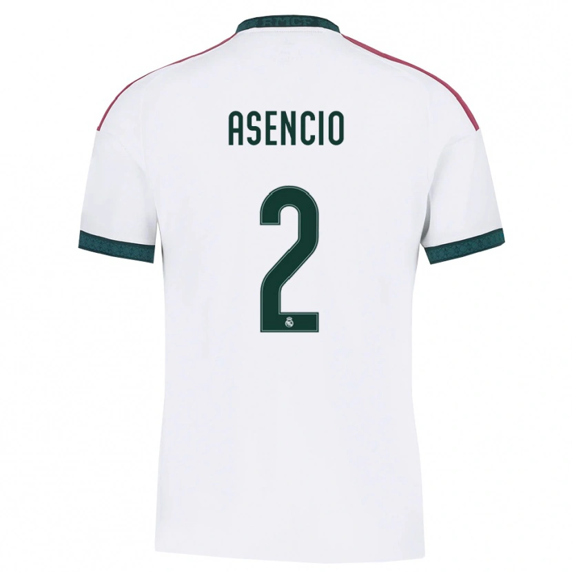 Danxen Femme Maillot Raúl Asencio #2 Vert Foncé Blanc Rouge Tenues Domicile 2026/27 T-Shirt