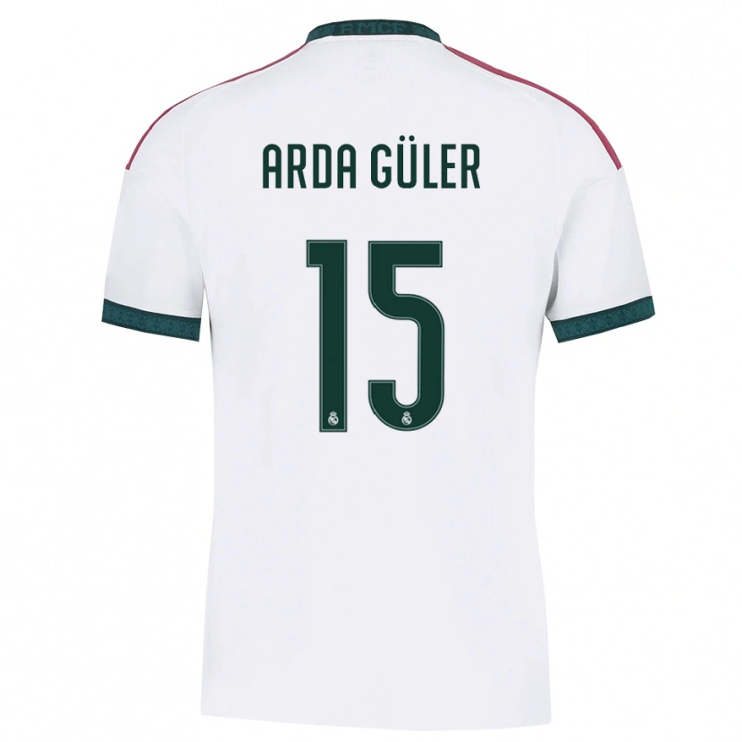 Danxen Femme Maillot Arda Güler #15 Vert Foncé Blanc Rouge Tenues Domicile 2026/27 T-Shirt