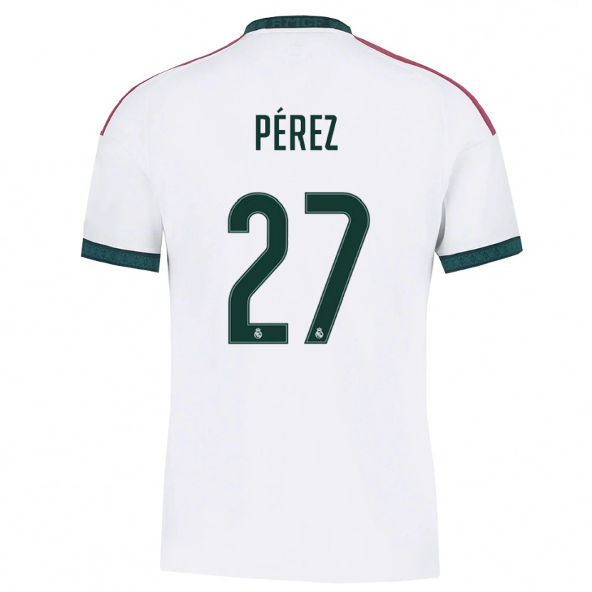 Danxen Femme Maillot Adrián Pérez #27 Vert Foncé Blanc Rouge Tenues Domicile 2026/27 T-Shirt